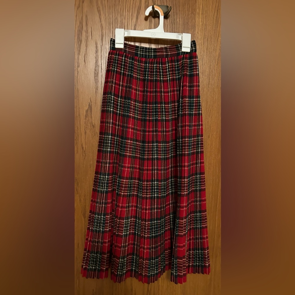 Pendleton-Inspired 100% Wool Midi Skirt, size 24